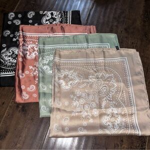 Set of Four Paisley Bandanas